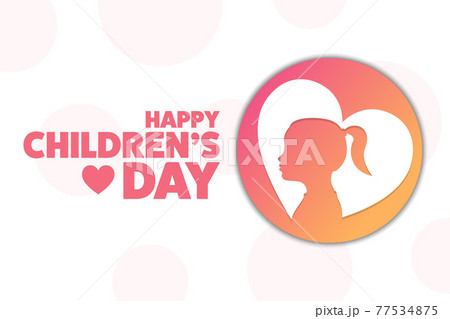 Happy Children Day. Holiday concept. Template for background, banner, card, poster with text 77534875