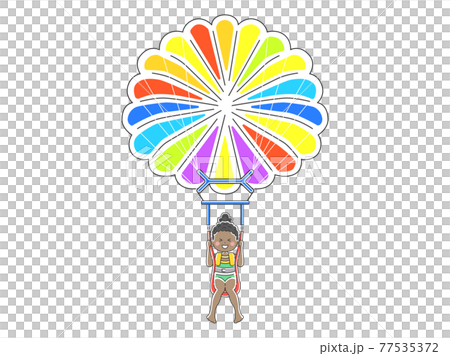 一個女人滑翔傘的插圖 77535372