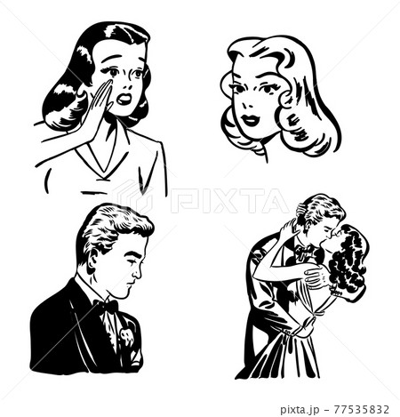 Vector Comic Book View of Characters Facial Expression Vector Comic Book View of Characters Facial Expression 77535832