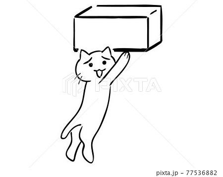 ネコの宅配や片付けのイラスト素材