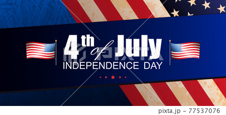 Blue dark illustration with USA flag texture, design component 77537076