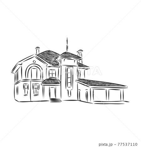 house architectural project sketch 3d illustration - Stock Image -  Everypixel