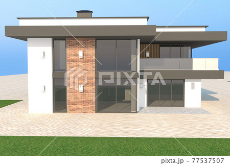 3d rendering of new house exterior design 3d rendering of new house exterior design 77537507