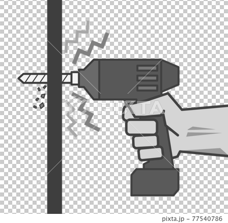 Illustration of working with a power tool 77540786