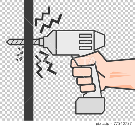 Illustration of working with a power tool 77540787