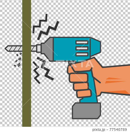 Illustration of working with a power tool 77540789
