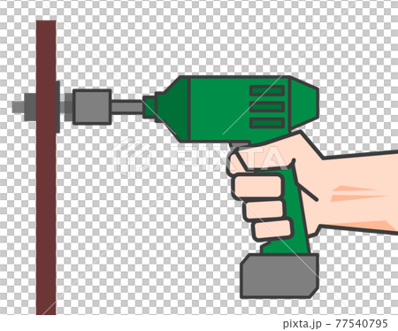電動工具で作業をするイラスト 77540795