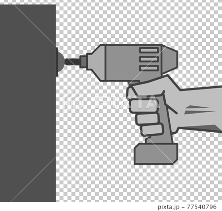 Illustration of working with a power tool 77540796
