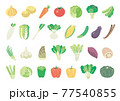 食べ物_食材_野菜_線無し_セット 77540855