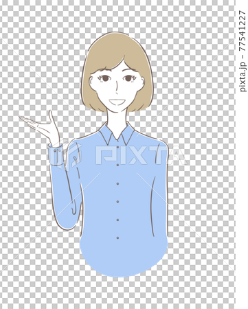 給穿藍色襯衫的女性的信息 77541227