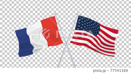 アメリカとフランスの国旗のイラスト素材