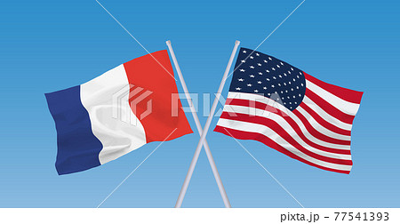 アメリカとフランスの国旗のイラスト素材 アメリカとフランスの国旗のイラスト素材