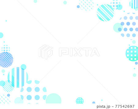 青色の水玉もようのフレーム背景 77542697