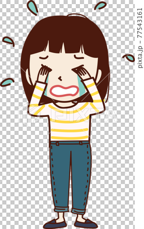 一個女孩在哭。 一個女孩在哭。 77543161