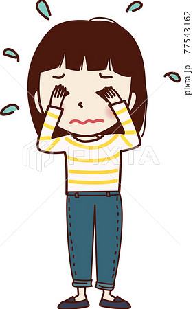 泣いている女の子。のイラスト素材 [77543162] - PIXTA