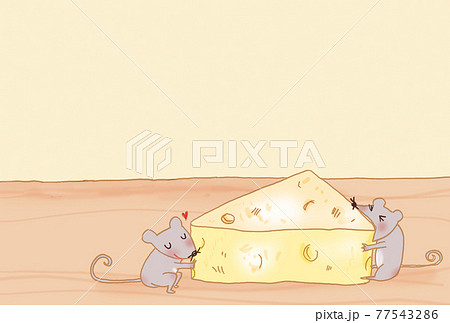 チーズを食べるネズミたち のイラスト素材