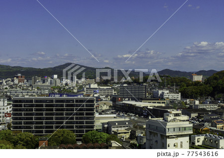 倉敷市役所　倉敷市街地　鶴形山方面　岡山県倉敷市 77543616