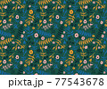 botanical花柄パターン　壁紙 77543678