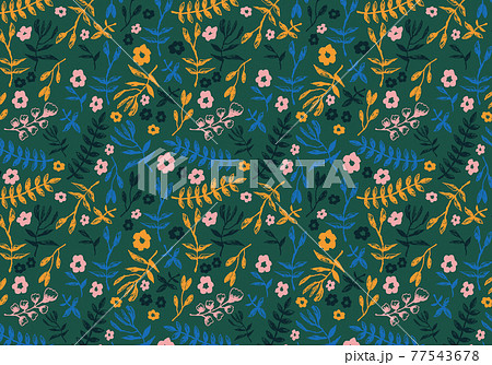 Botanical花柄パターン 壁紙のイラスト素材