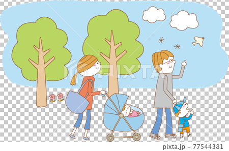 Family walk illustration Family walk illustration 77544381