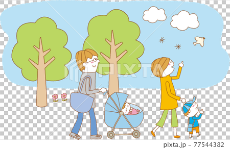 家族 散歩 イラストのイラスト素材 家族 散歩 イラストのイラスト素材