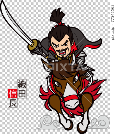 乗馬していくさに挑む織田信長【3頭身】 77545562