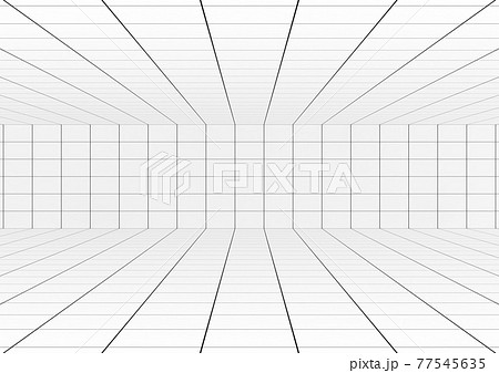 焦点距離35mmのレンズで見るグリッドの空間のイラスト素材