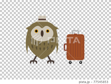 旅行に行こうとしているふくろうのイラスト 77545853