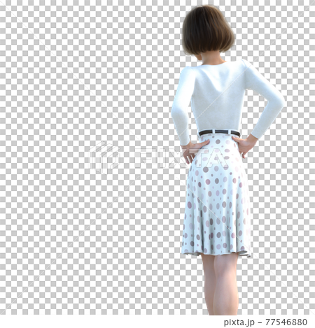 ポーズする若い女性 perming3DCGイラスト素材 ポーズする若い女性 perming3DCGイラスト素材 77546880