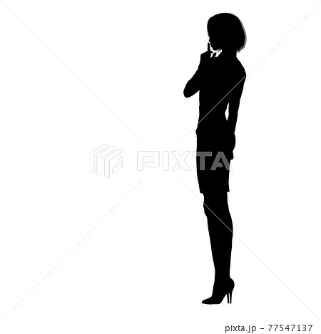 シルエット女性ポーズアラカルト　permingCG イラスト素材 77547137