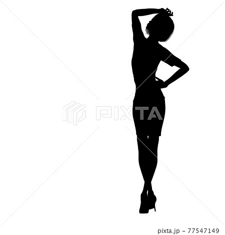 シルエット女性ポーズアラカルト　permingCG イラスト素材 77547149
