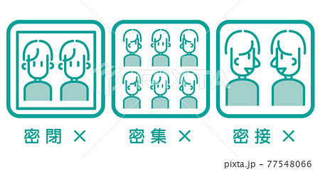 三密を避けましょう 三密 三密を避けましょう 三密 77548066