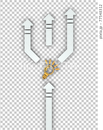 イノベーションの分岐点。白バック。3Dレンダリング。 イノベーションの分岐点。白バック。3Dレンダリング。 77548312