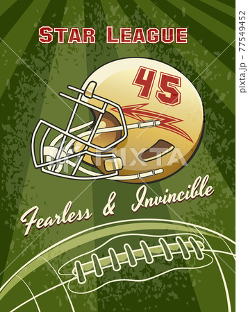 Star League Graphic With Helmet And Footballのイラスト素材