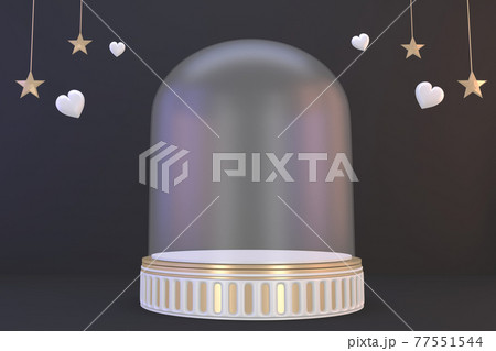 pedestal white on black background for the presentation . 3D rendering pedestal white on black background for the presentation . 3D rendering 77551544