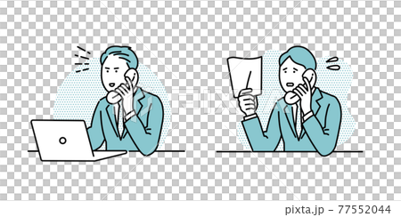 一個不耐煩打電話的男性商務人士 77552044