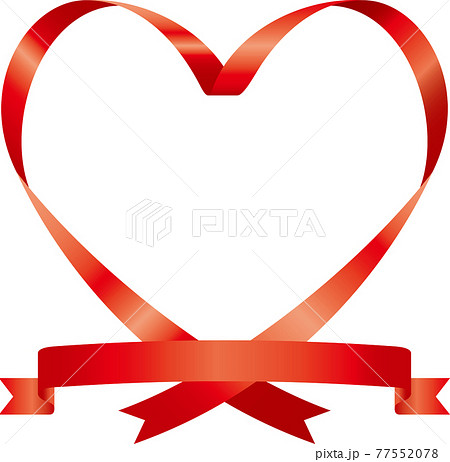 ハート型リボンのイメージイラスト シンメトリー のイラスト素材