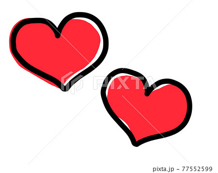 仲良しハート 2個赤のイラスト素材 [77552599] - PIXTA 