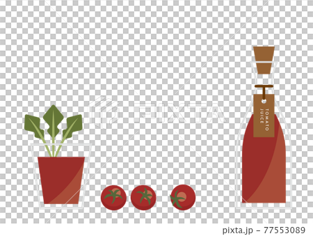 トマトジュースと瓶のイラスト 77553089