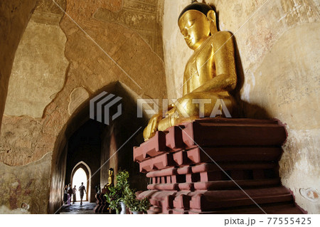 Buddha statue, Gubyaukgyi Temple, Bagan Archaeological Zone, Buddhist temples, Mandalay, Myanmar 77555425