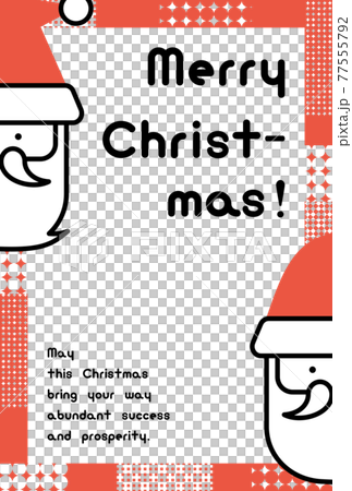 Christmas card template (geometric Santa Claus) 77555792