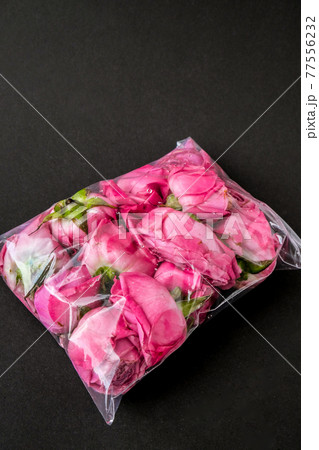 Environmental pollution concept. Flower in a plastic bag. Danger problem. Environmental conservation. Ecological lifestyle Environmental pollution concept. Flower in a plastic bag. Danger problem. Environmental conservation. Ecological lifestyle 77556232