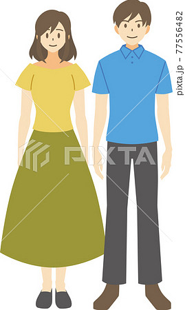 【家族ベクターイラスト素材】若いカップル・夫婦のイラスト【人物】 77556482