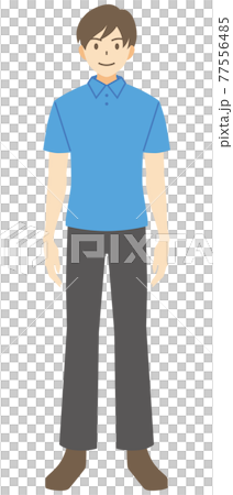 [Family vector illustration material] Illustration of young man / father [Person] 77556485