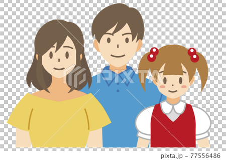 [Family vector illustration material] Illustration of couple and child [Person] 77556486