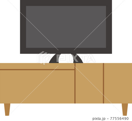 ベクターイラスト素材 薄型テレビとテレビ台のイラスト 家具 インテリア のイラスト素材