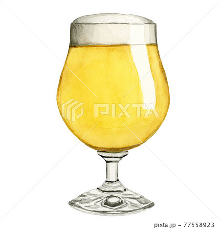 香りを楽しむビール【手描き水彩画】 77558923