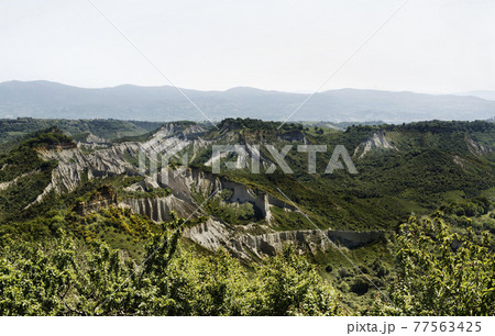 Bagnoregio valley of the badlands -Italy - Bagnoregio valley of the badlands -Italy - 77563425