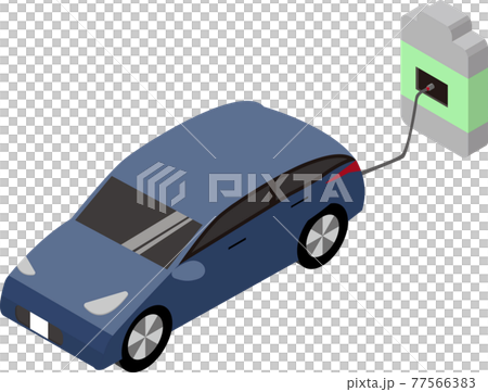 Vector illustration of a charged electric car 77566383