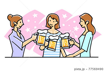 女子会のイラスト 77569490